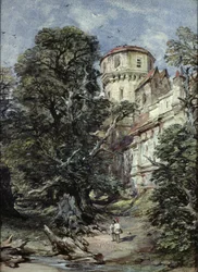 Paysage, avec château et arbres